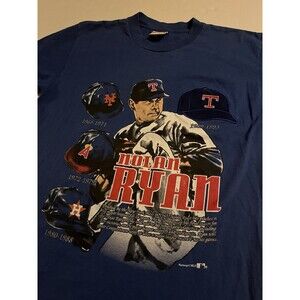 RARE Vintage 1993 Nolan Ryan Embroidered MLB T-Shirt XL Nutmeg Single Stitch MLB